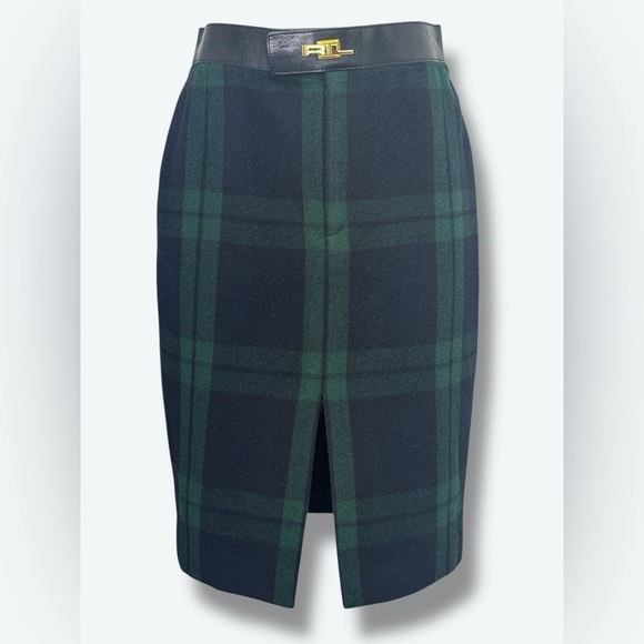 Ralph Lauren Black Label Dresses & Skirts - Vintage Ralph Lauren Black Watch Tartan Wool Pencil Skirt (Black Label)
